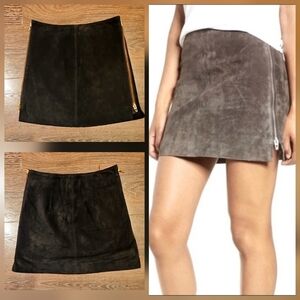 ❤️ BLANK NYC GENUINE LEATHER SUEDE SIDE ZIP MINI SKIRT, 00 (24)